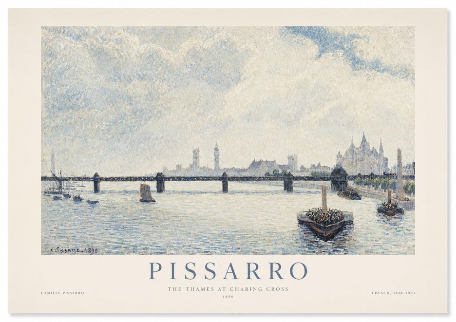 Pissarro The Thames at Charing Cross No1 - Póster