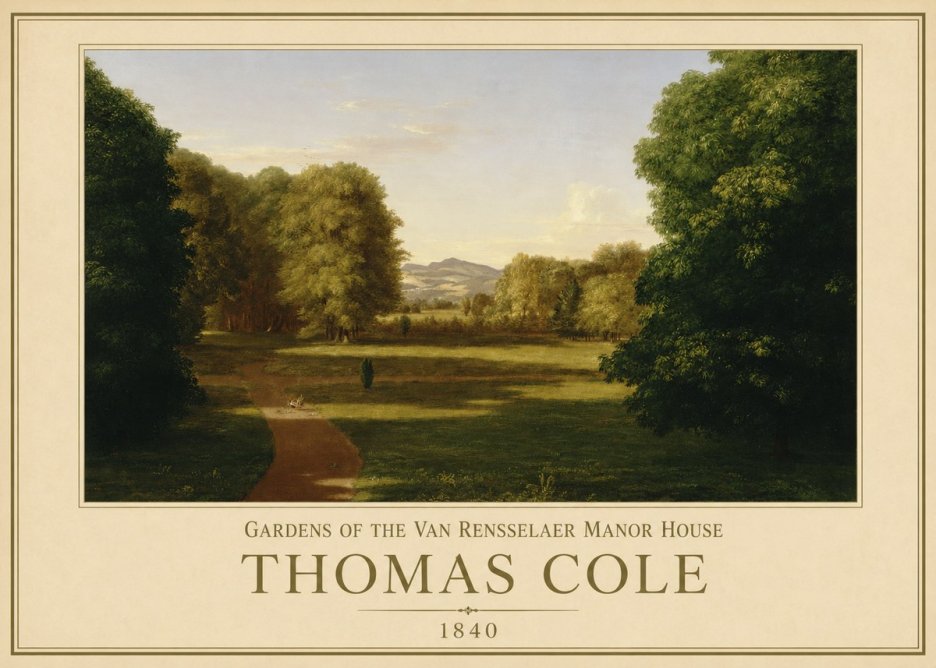 Thomas Cole Gardens of the Van Rensselaer Manor House No1 - Póster