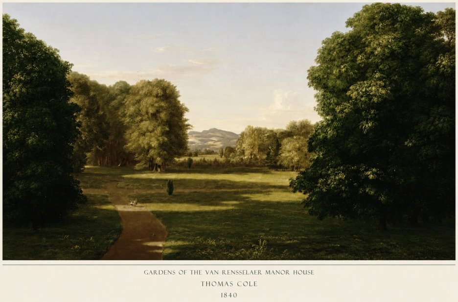 Thomas Cole Gardens of the Van Rensselaer Manor House No5 - Póster
