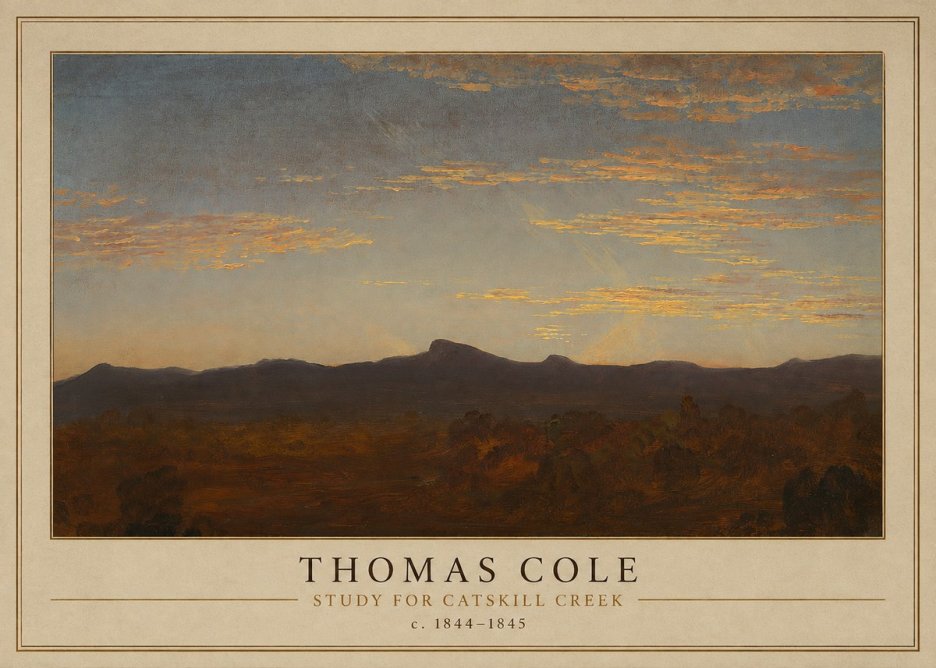 Thomas Cole Study for Catskill Creek I No1 - Póster