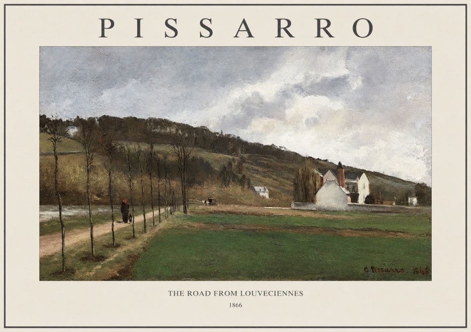 Pissarro The Road from Louveciennes II No1 - Póster