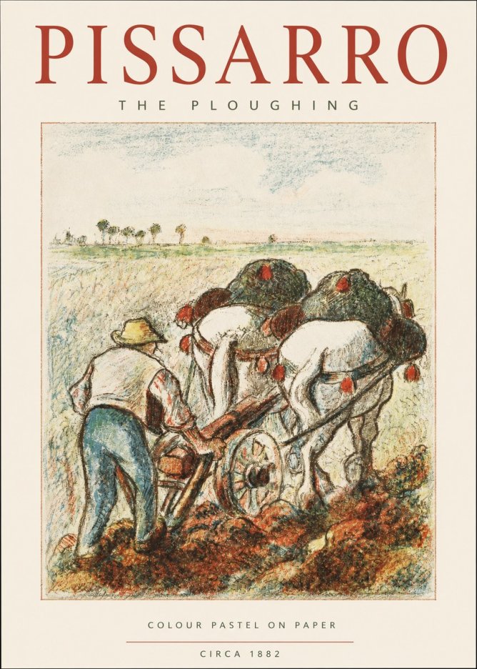 Pissarro The Ploughing No2 - Póster