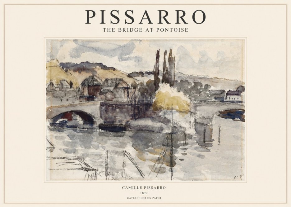 Pissarro The Bridge at Pontoise No1 - Póster