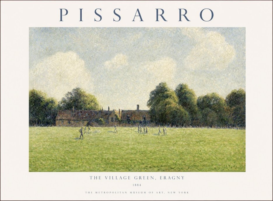 Pissarro The Village Green, Eragny No1 - Póster