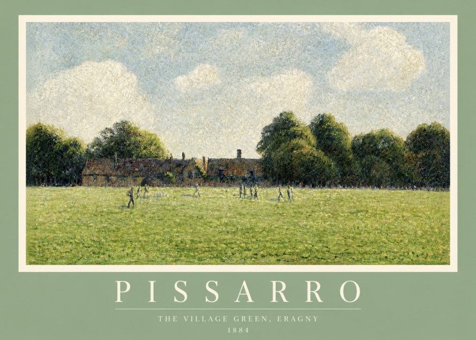 Pissarro The Village Green, Eragny No2 - Póster