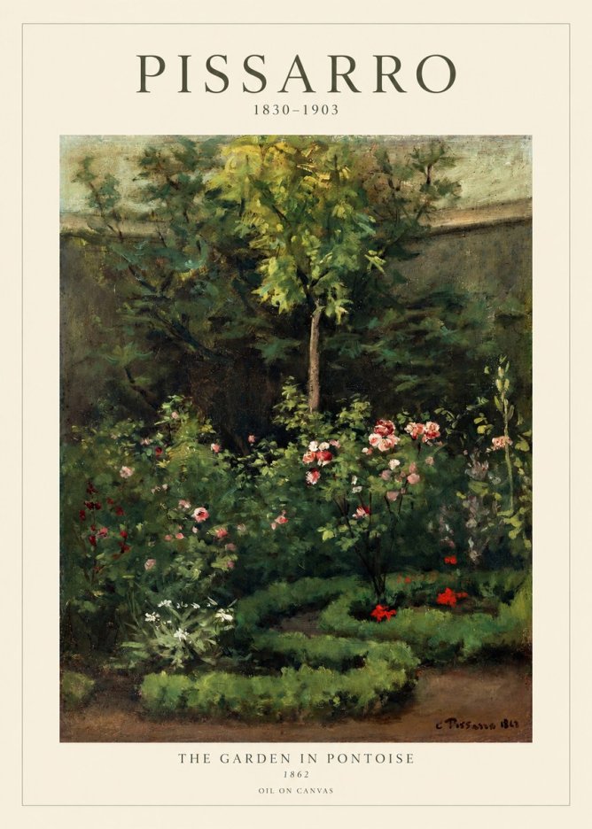 Pissarro The Garden in Pontoise No1 - Póster
