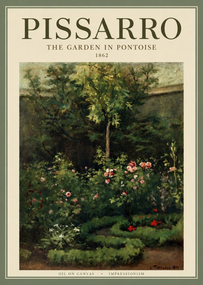 Pissarro The Garden in Pontoise No2 - Póster