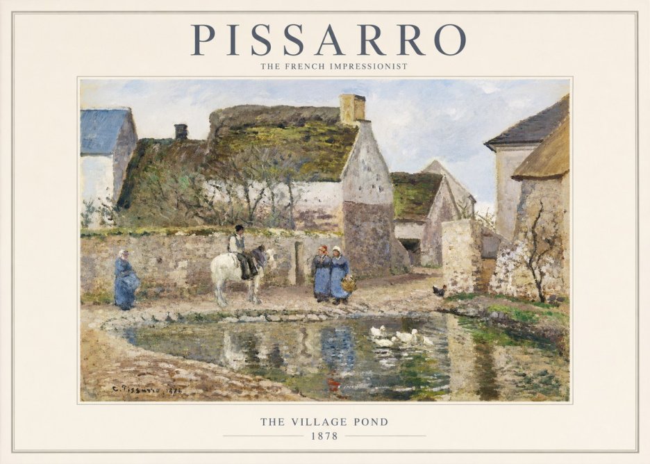Pissarro The Village Pond No1 - Póster