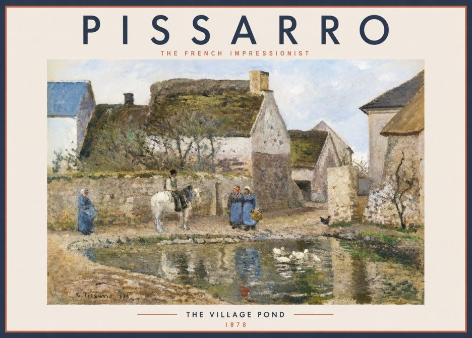 Pissarro The Village Pond No2 - Póster
