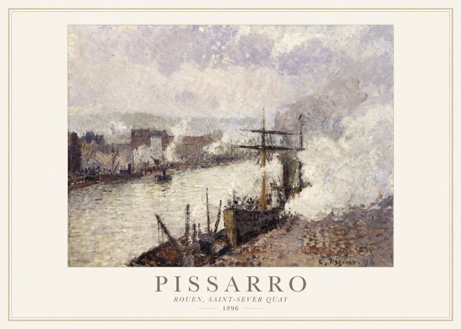 Pissarro Rouen, Saint-sever Quay No1 - Póster