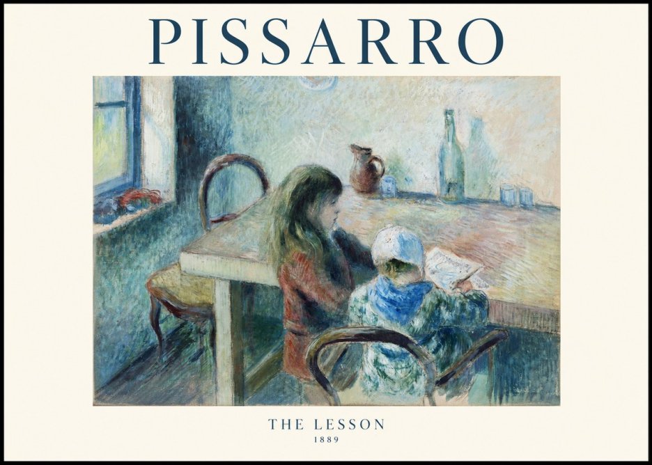 Pissarro The Lesson No1 - Póster