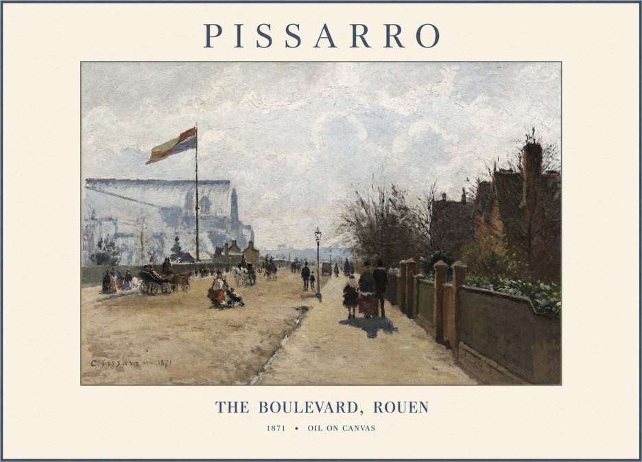 Pissarro The Boulevard, Rouen No1 - Póster