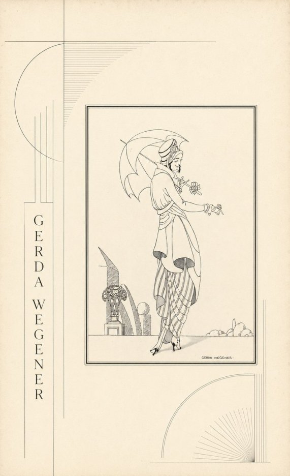 Gerda Wegener Elegant Figure with Parasol No2 - Póster