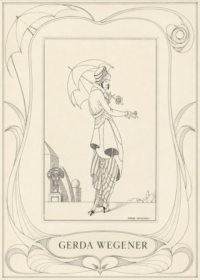 Gerda Wegener Elegant Figure with Parasol No3 - Póster