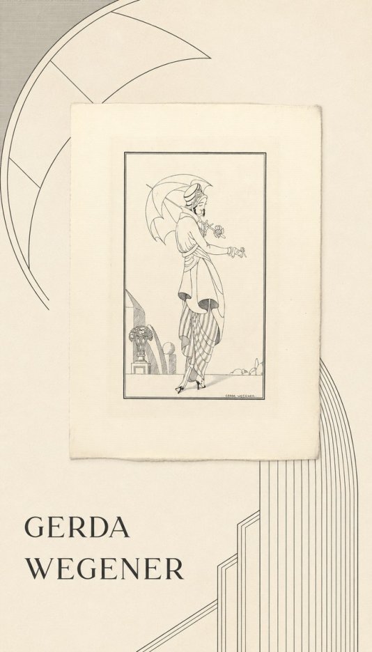 Gerda Wegener Elegant Figure with Parasol No5 - Póster