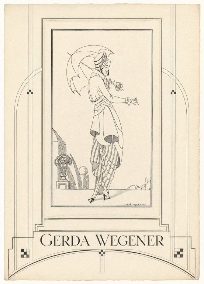 Gerda Wegener Elegant Figure with Parasol No6 - Póster
