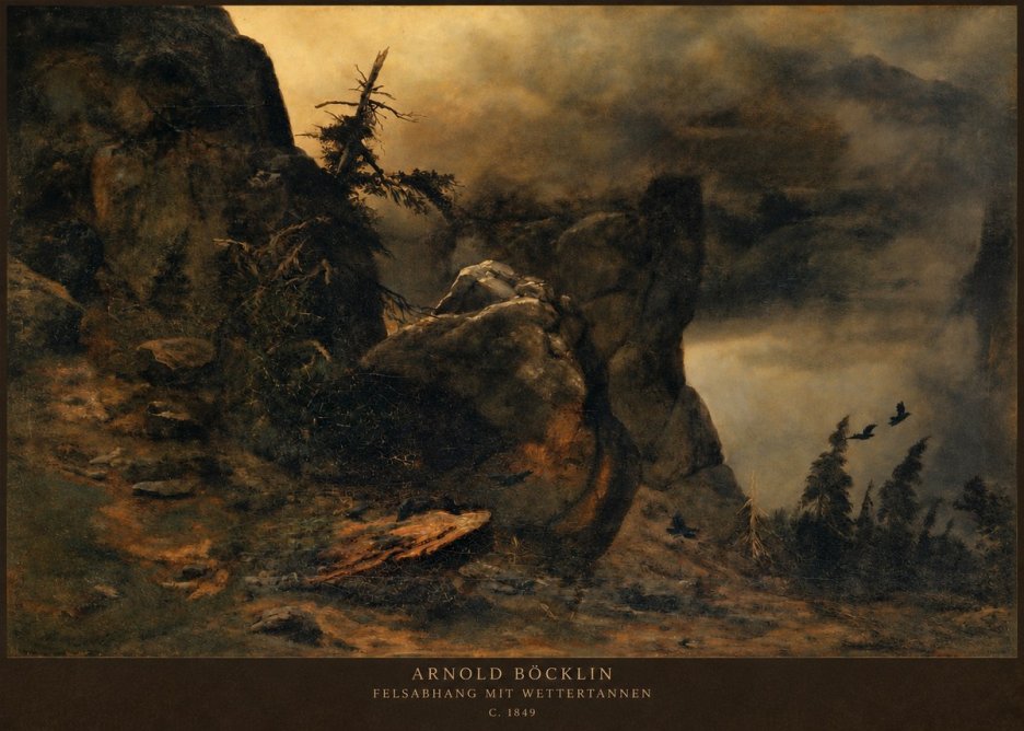 Arnold Böcklin Felsabhang Mit Wettertannen No2 - Póster