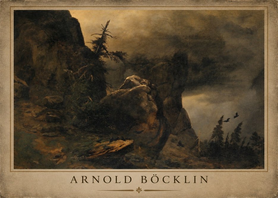 Arnold Böcklin Felsabhang Mit Wettertannen No3 - Póster