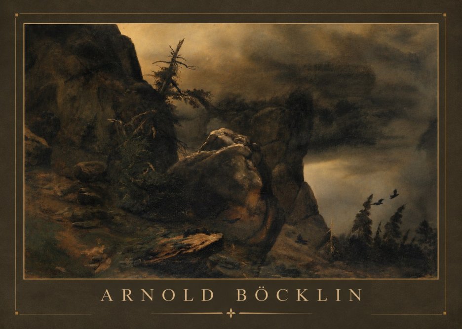 Arnold Böcklin Felsabhang Mit Wettertannen No6 - Póster