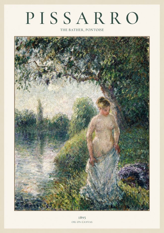Pissarro The Bather, Pontoise No1 - Póster