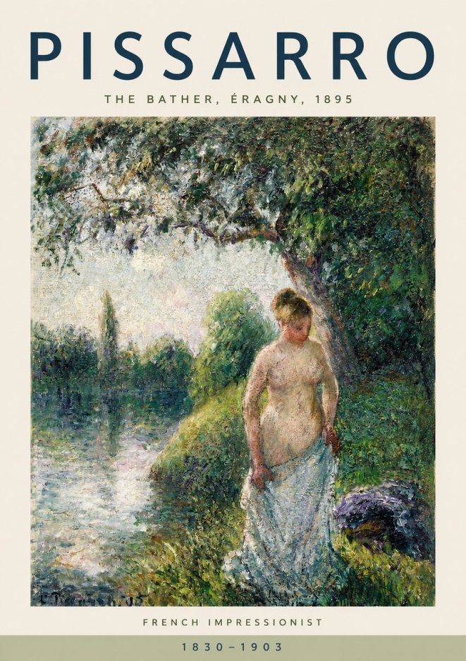 Pissarro The Bather, Pontoise No2 - Póster