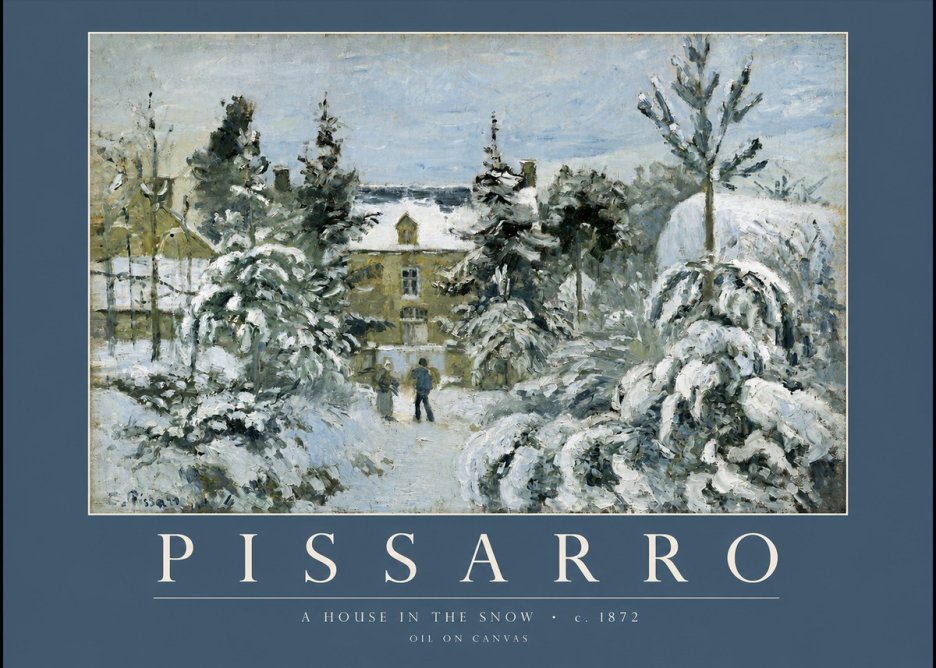 Pissarro The Entrance to the Village, Winter No2 - Póster