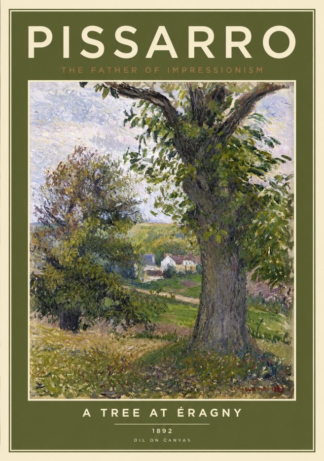 Pissarro The Oak at Éragny No2 - Póster