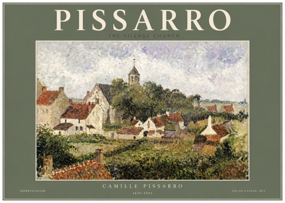 Pissarro French Village Landscape No3 - Póster
