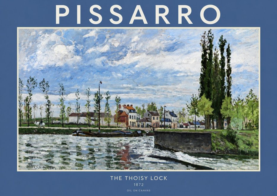Pissarro The Lock at Pontoise, 1872 No2 - Póster