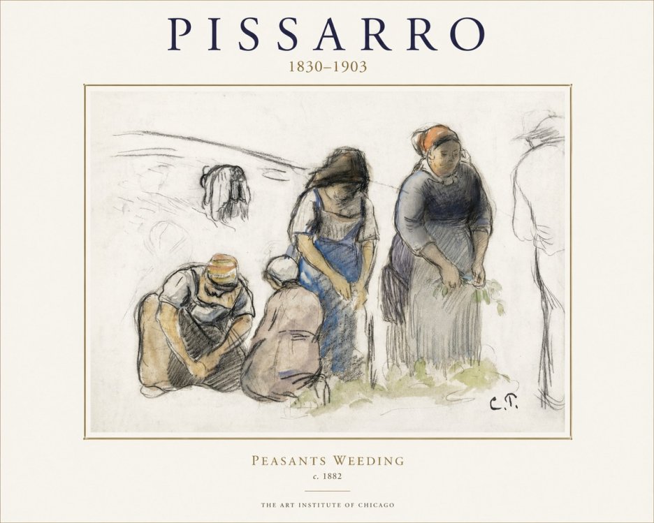 Pissarro Peasants Weeding No1 - Póster