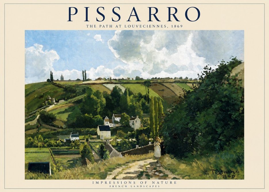 Pissarro The Path at Louveciennes, 1869 No2 - Póster