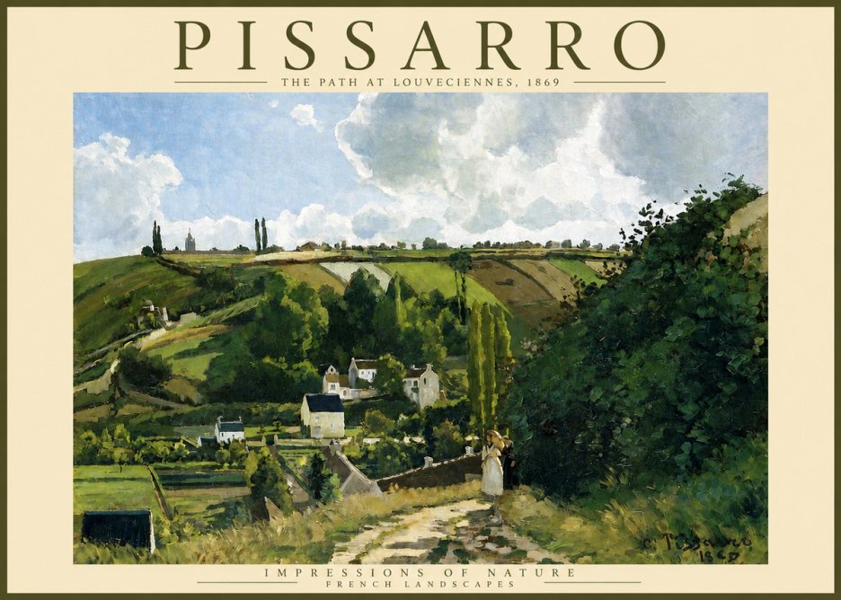 Pissarro The Path at Louveciennes, 1869 No3 - Póster