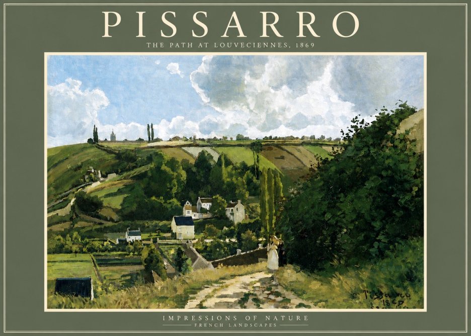 Pissarro The Path at Louveciennes, 1869 No4 - Póster
