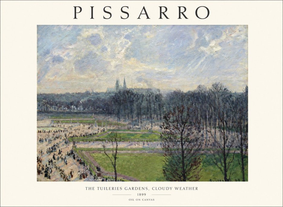 Pissarro The Tuileries Gardens, Cloudy Weather No1 - Póster