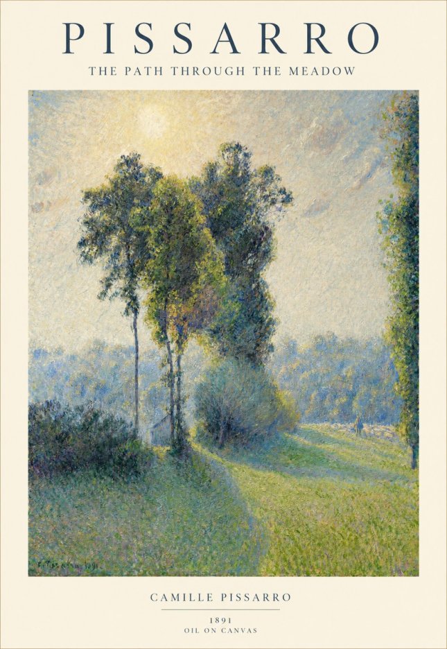 Pissarro The Path Through the Meadow No1 - Póster