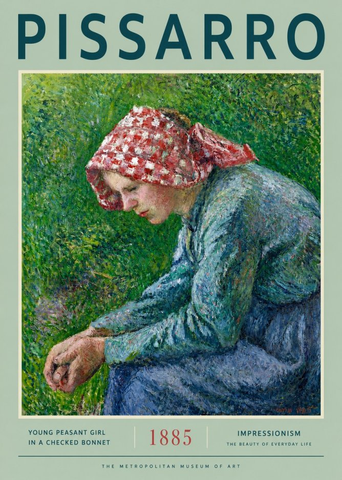 Pissarro Young Peasant Girl No2 - Póster