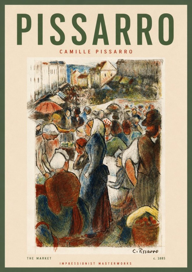 Pissarro The Market No2 - Póster