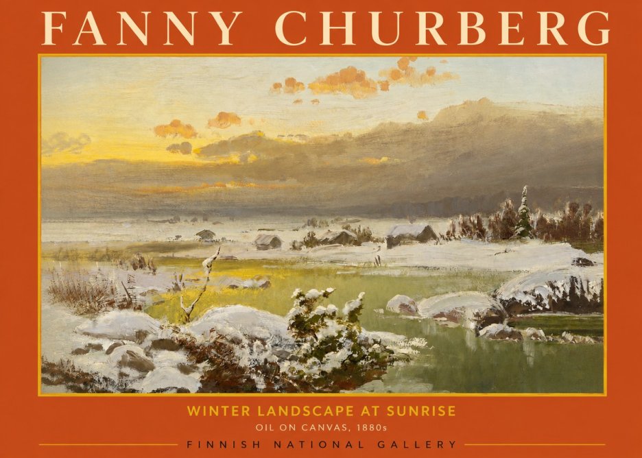 Fanny Churberg Winter Landscape at Sunrise No2 - Póster