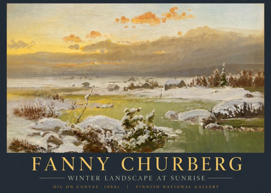 Fanny Churberg Winter Landscape at Sunrise No5 - Póster