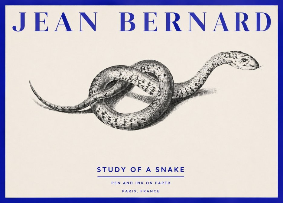 Jean Bernard Study of a Snake No2 - Póster
