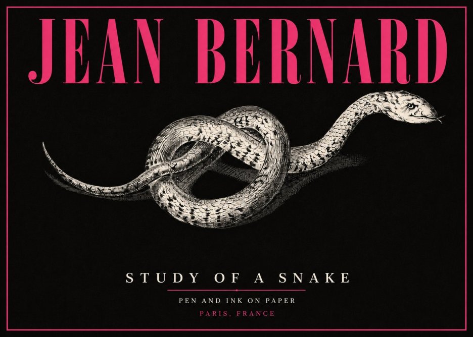 Jean Bernard Study of a Snake No5 - Póster
