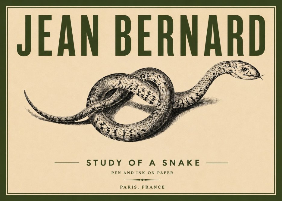 Jean Bernard Study of a Snake No6 - Póster