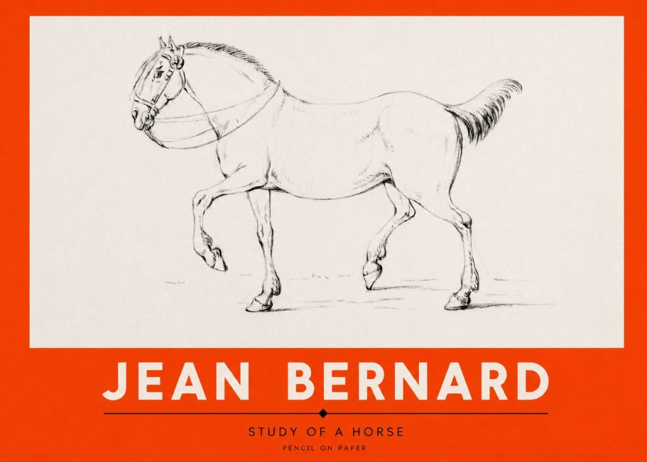 Jean Bernard Study of a Horse XVI No2 - Póster