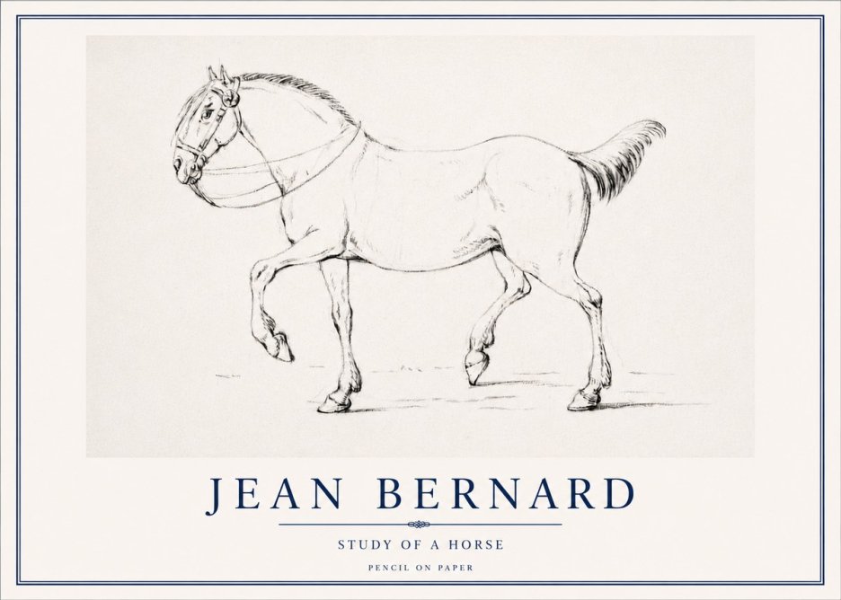 Jean Bernard Study of a Horse XVI No3 - Póster