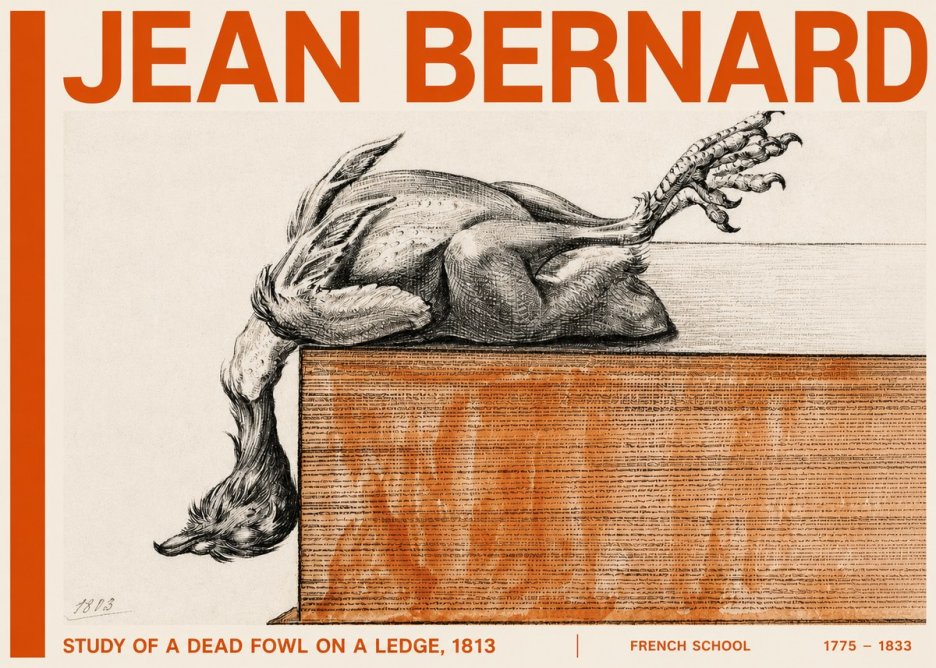 Jean Bernard Study of a Dead Fowl on a Ledge, 1813 No4 - Póster