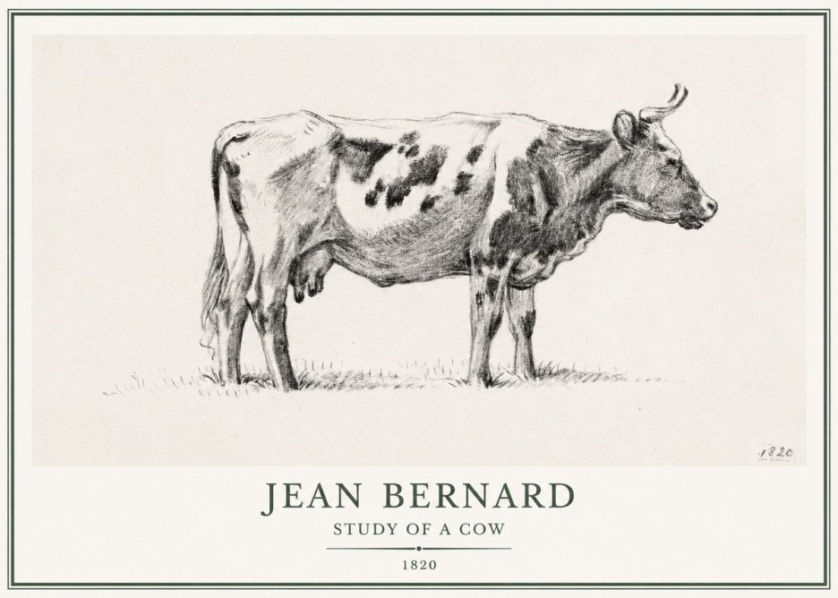 Jean Bernard Study of a Cow XX No1 - Póster