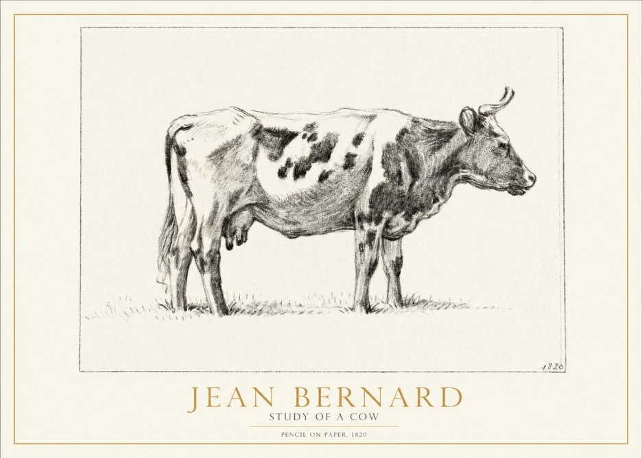 Jean Bernard Study of a Cow XX No2 - Póster