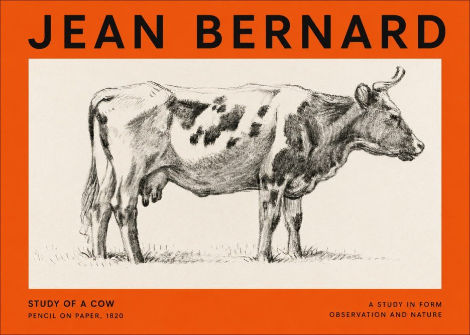 Jean Bernard Study of a Cow XX No3 - Póster