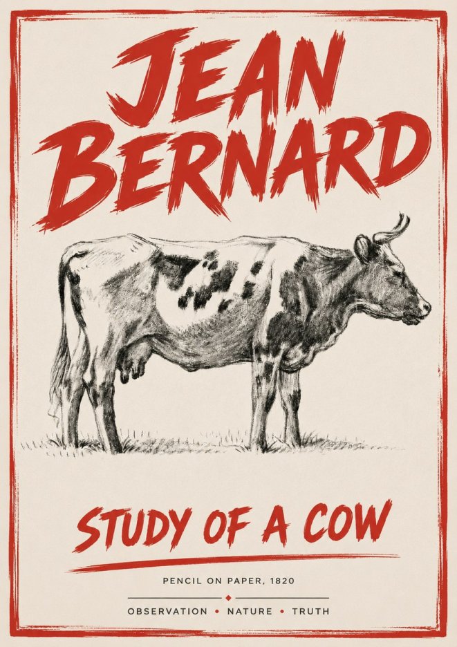 Jean Bernard Study of a Cow XX No4 - Póster