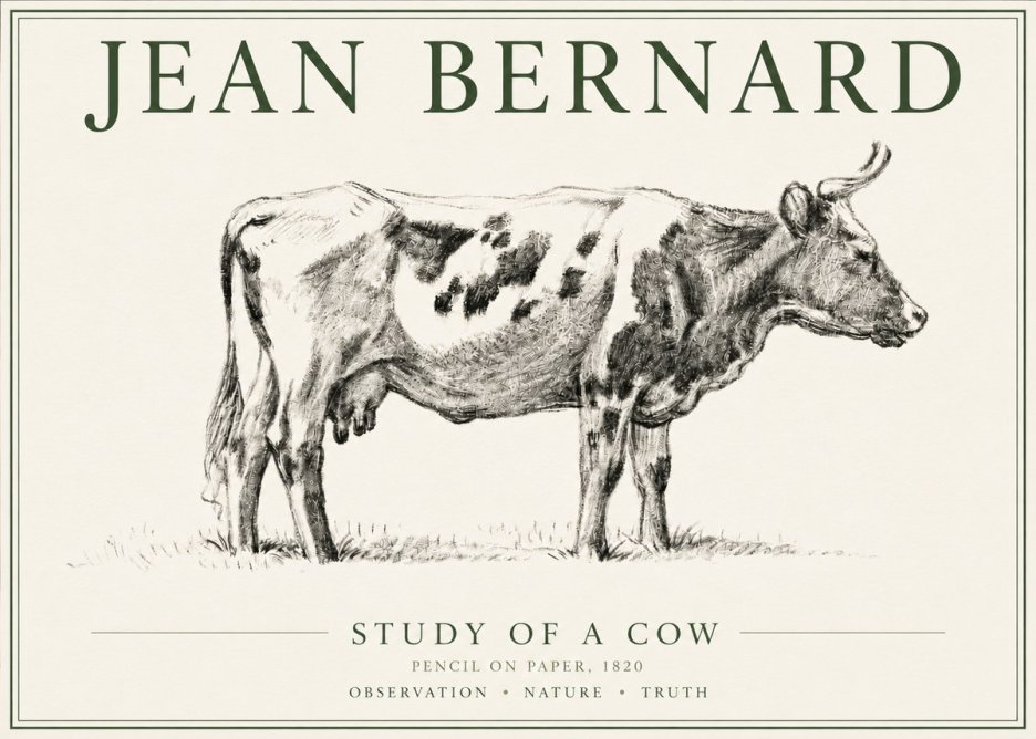 Jean Bernard Study of a Cow XX No6 - Póster